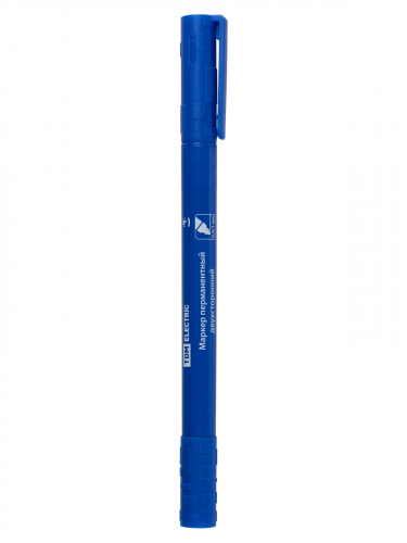 Маркер перманентный двухсторонний 0,4/1 мм, синий (пакет) круглый наконечник TDM фото 5