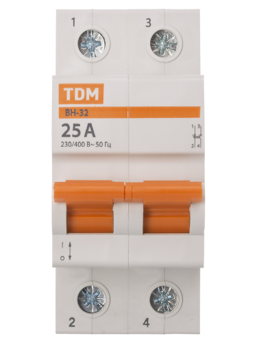 Выключатель нагрузки (мини-рубильник) ВН-32 2P 25A Home Use TDM фото 6