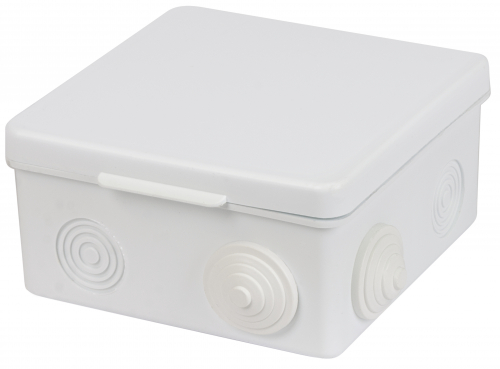 Распаячная коробка ОП 100х100х55мм, крышка, IP54, 8вх., белая, инд. штрихкод TDM фото 3