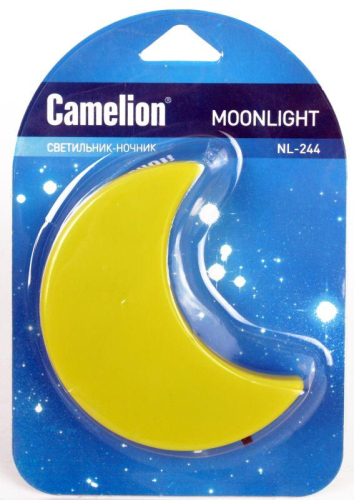 Светильник светодиодный NL-244 "Месяц" 220В ночник с выкл. желт. Camelion 14264 фото 2