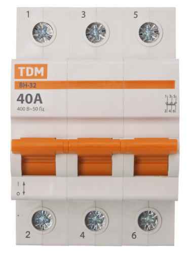 Выключатель нагрузки (мини-рубильник) ВН-32 3P 40A Home Use TDM фото 5