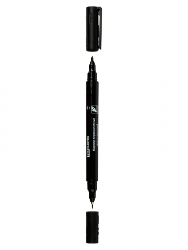 Маркер перманентный двухсторонний 0,4/1 мм, черный (пакет) круглый наконечник TDM фото 4