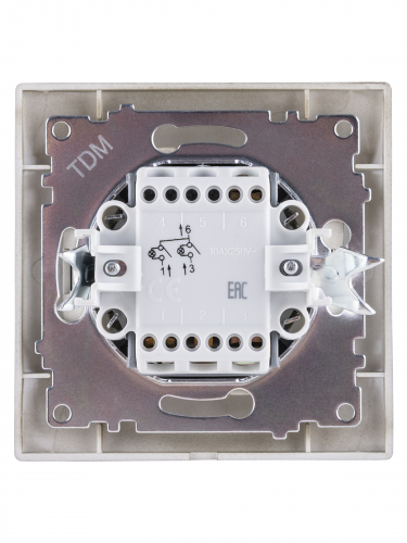 Выключатель 2 кл. с подсветкой 10А бронза "Лама" TDM фото 3