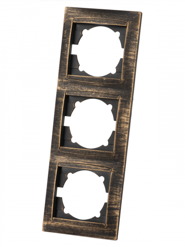 Рамка 3-х постовая вертикальная старинная бронза "Лама" TDM фото 5