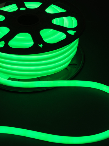 Гибкий неон круглый SMD2835-120 LED/м-220 В-6,5 Вт/м-IP67-зелёный (25м) TDM фото 2