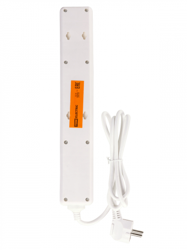 Сетевой фильтр СФ-06В выключатель, 6 гнезд, 1,5 метра, с/з, ПВС 3х0,75мм2 10А/250В белый TDM фото 3