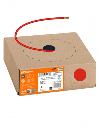 Провод ПуГВнг(А)-LS 1х2,5 ГОСТ в коробке (100м), красный TDM фото 2