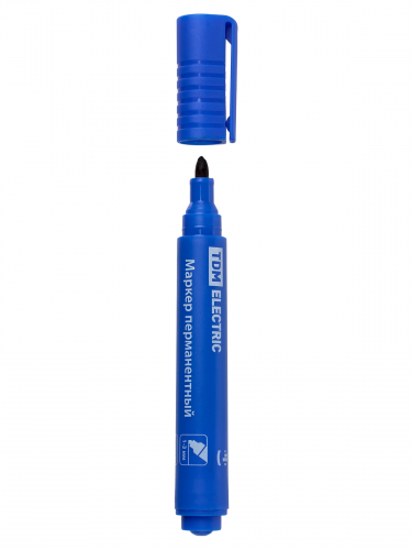 Маркер перманентный 1-3 мм, синий (пакет) круглый наконечник TDM фото 4