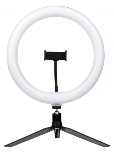 Лампа кольцевая светодиодная 30 см, 16 Вт, 2700-6400 К+RGB, штатив наст., диммер, ПДУ, USB, TDM фото 11