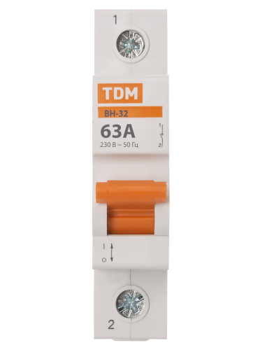 Выключатель нагрузки (мини-рубильник) ВН-32 1P 63A Home Use TDM фото 6