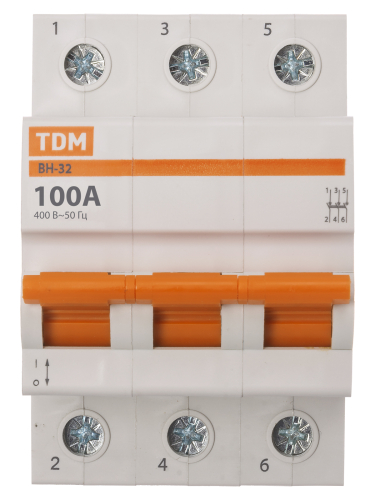 Выключатель нагрузки (мини-рубильник) ВН-32 3P 100A Home Use TDM фото 6