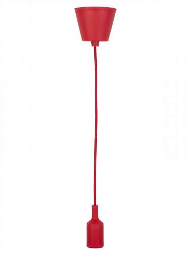 Патрон пластиковый Е27 с подвесом 1 м, красный TDM фото 6