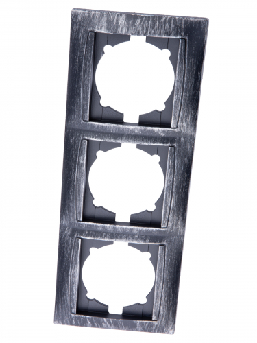 Рамка 3-х постовая горизонтальная старинное серебро "Лама" TDM фото 5
