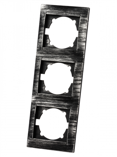 Рамка 3-х постовая вертикальная старинное серебро "Лама" TDM фото 5