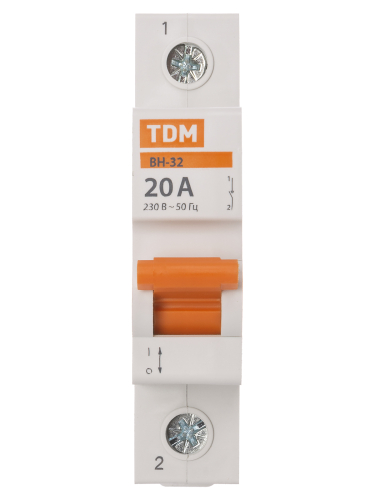 Выключатель нагрузки (мини-рубильник) ВН-32 1P 20A Home Use TDM фото 6